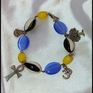 Coexist spiritual reprpsd vintage charm bracelet